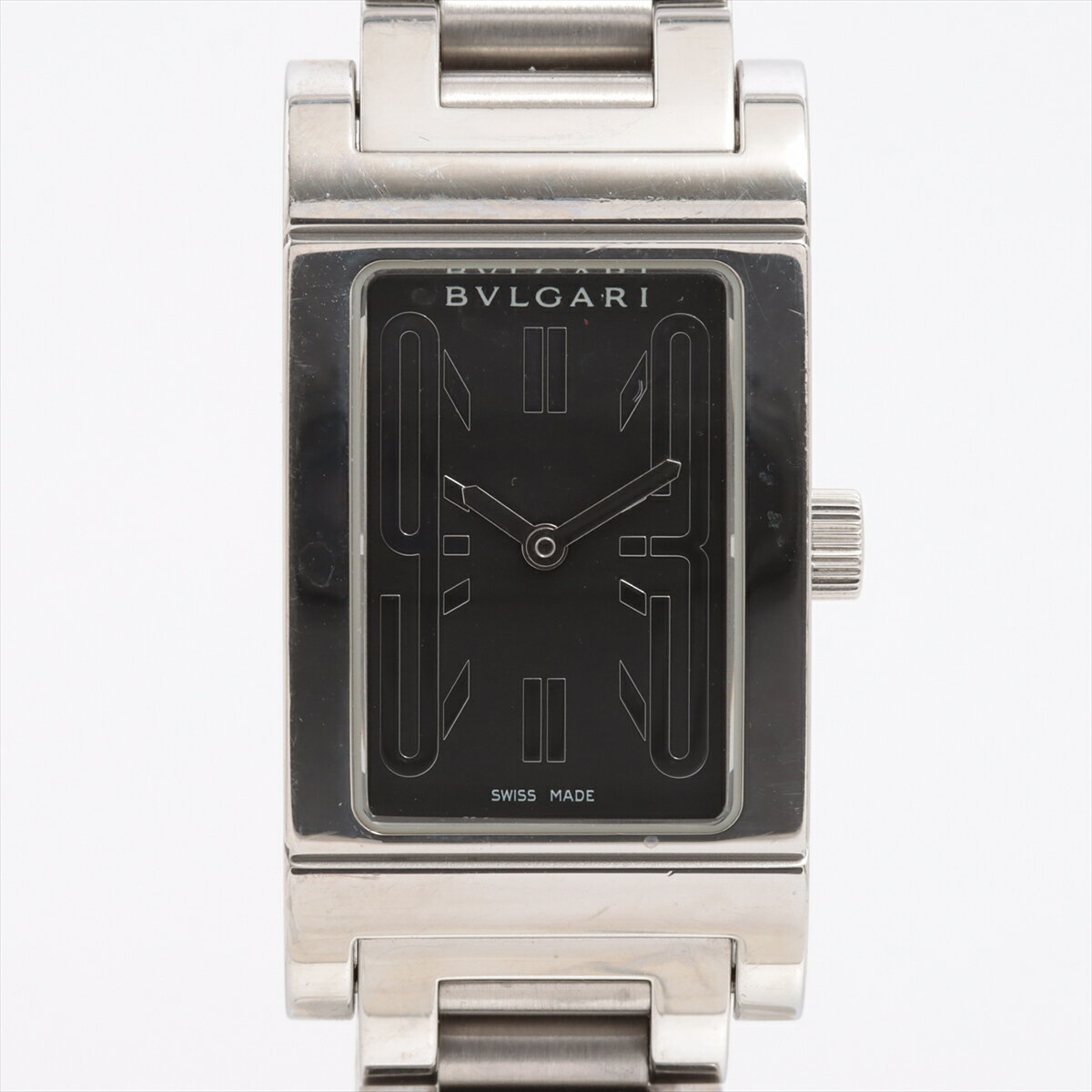 【中古】ブルガリ レッタンゴロ RT39S SS SS QZ ブラック文字盤