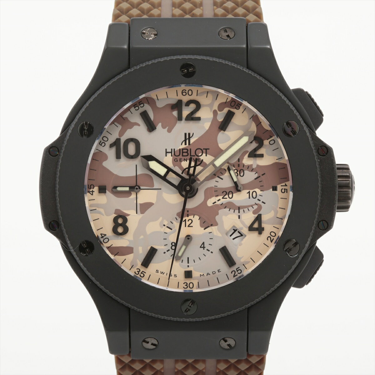 【中古】ウブロ ビッグバン クロノグラフ CE×TI SS×ラバー AT カモフラージュ文字盤 30 ...