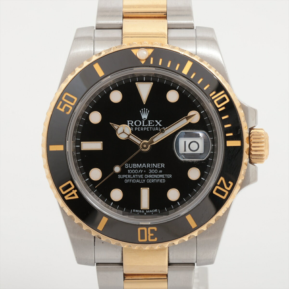 【中古】ロレックス サブマリーナーデイト 116613LN SS×YG SS×YG AT ブラック文字盤