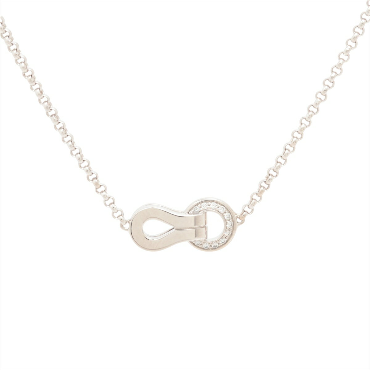 【中古】カルティエ アグラフ ダイヤ ネックレス 750(WG) 5.8g