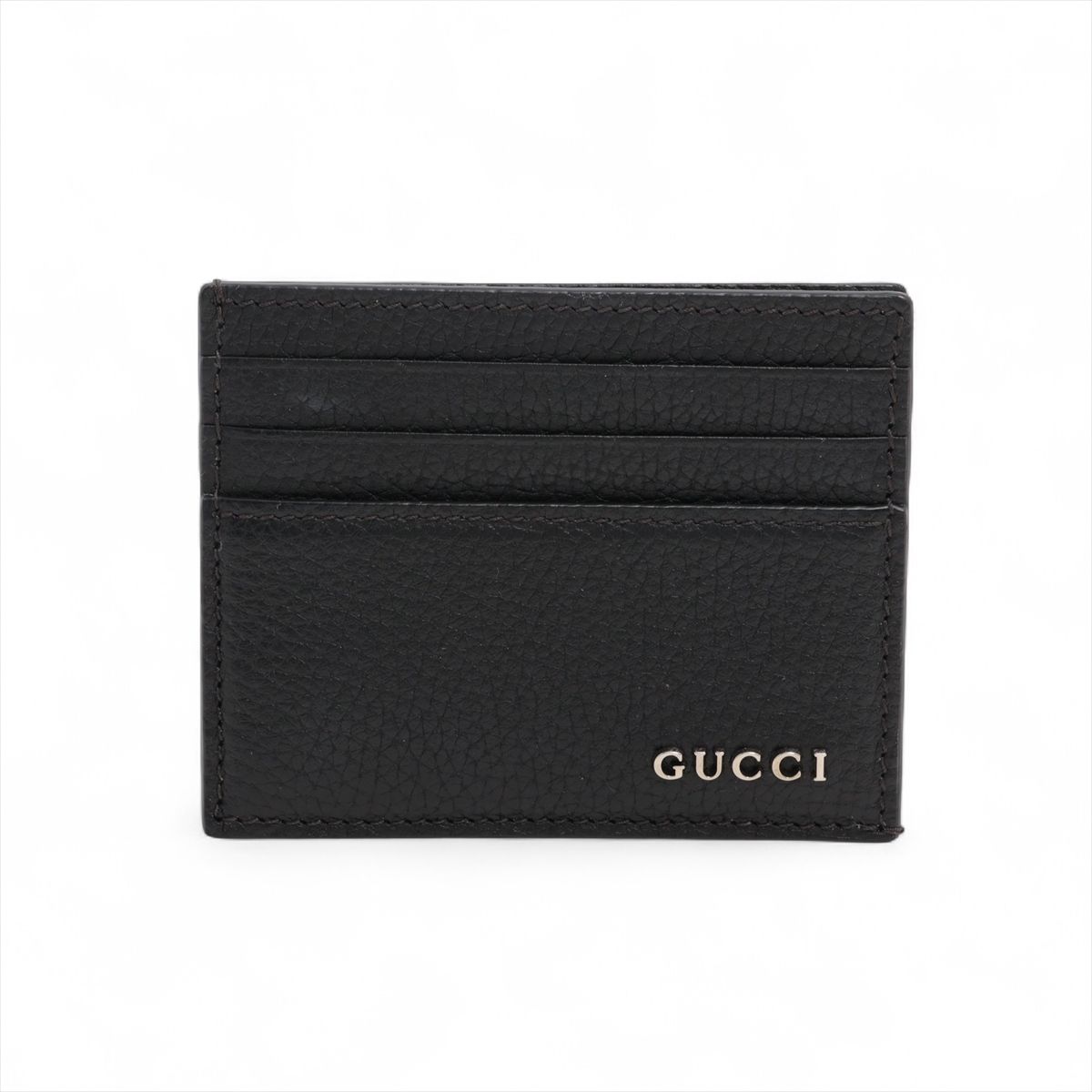 GUCCI - 【中古】グッチ ロゴ 795285 レザー カードケース ブラック
