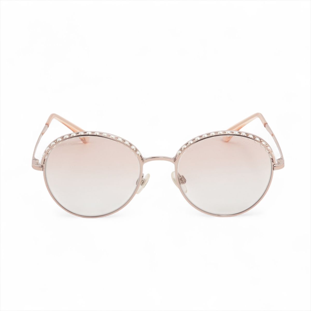 【中古】シャネル 4247-H ココマーク サングラス プラスチック×フェイクパール×GP ゴールド