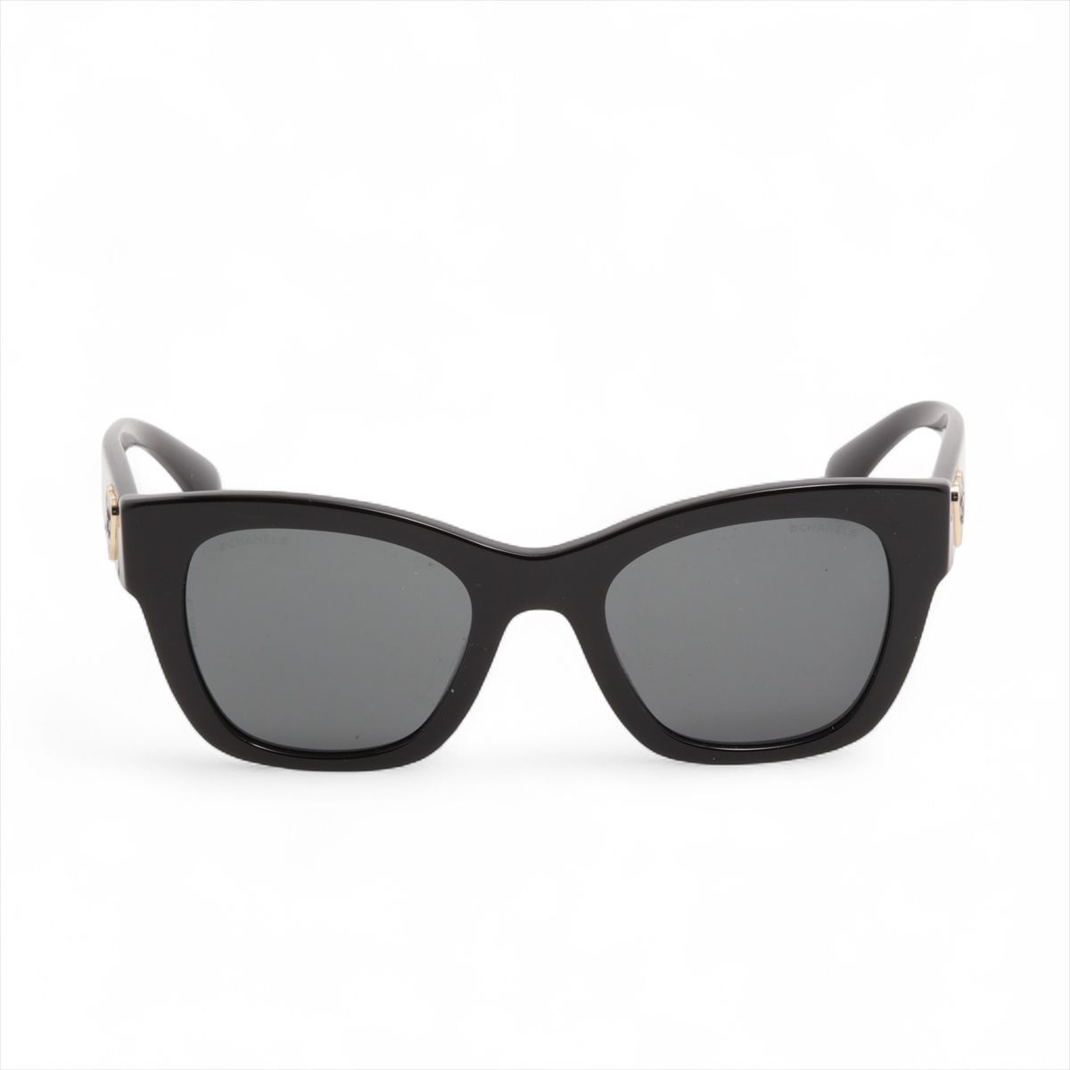 【中古】シャネル 5478-A ココマーク ハート サングラス プラスチック ブラック