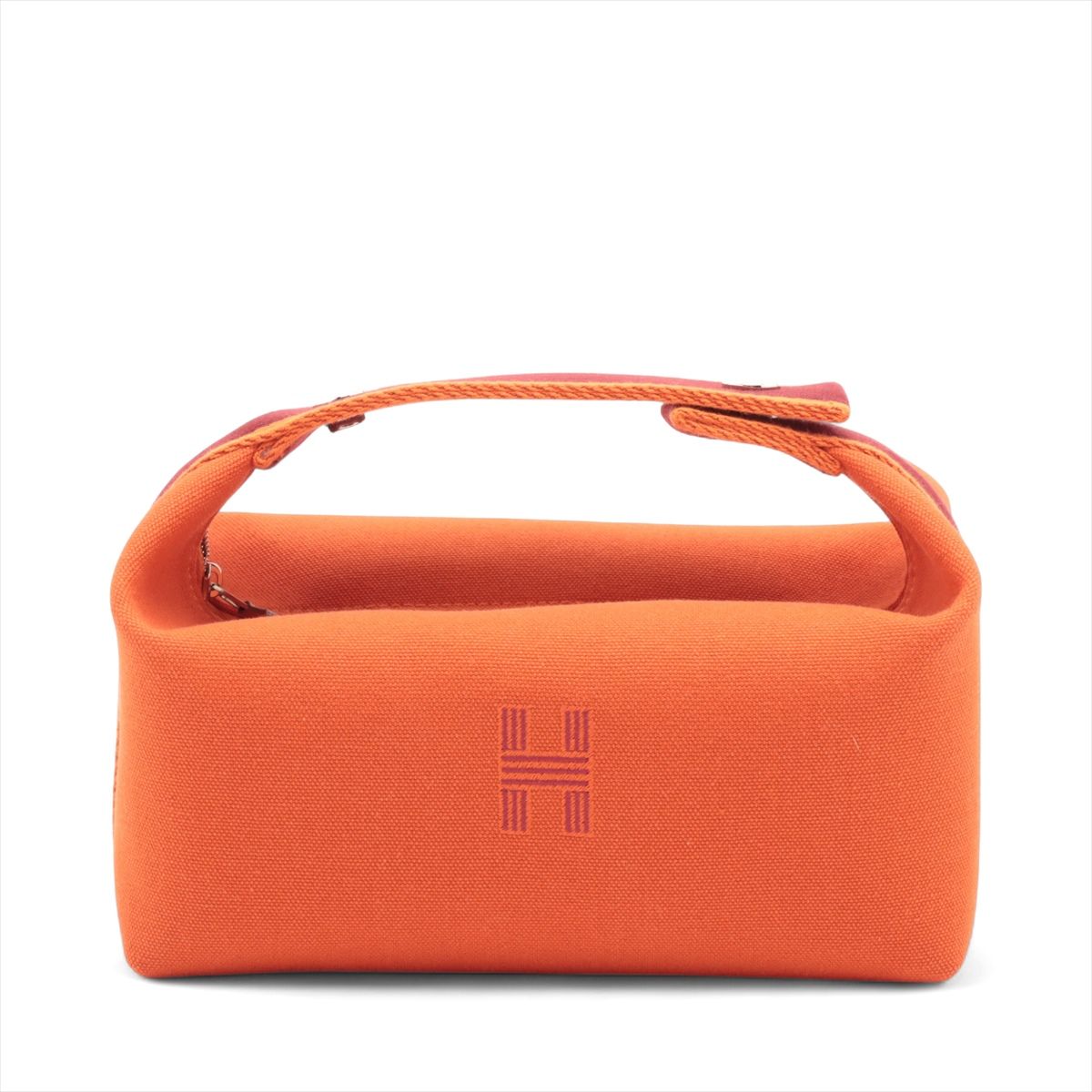 HERMES - 【中古】エルメス ブリッド ア ブラックPM キャンバス オレンジ シルバー金具