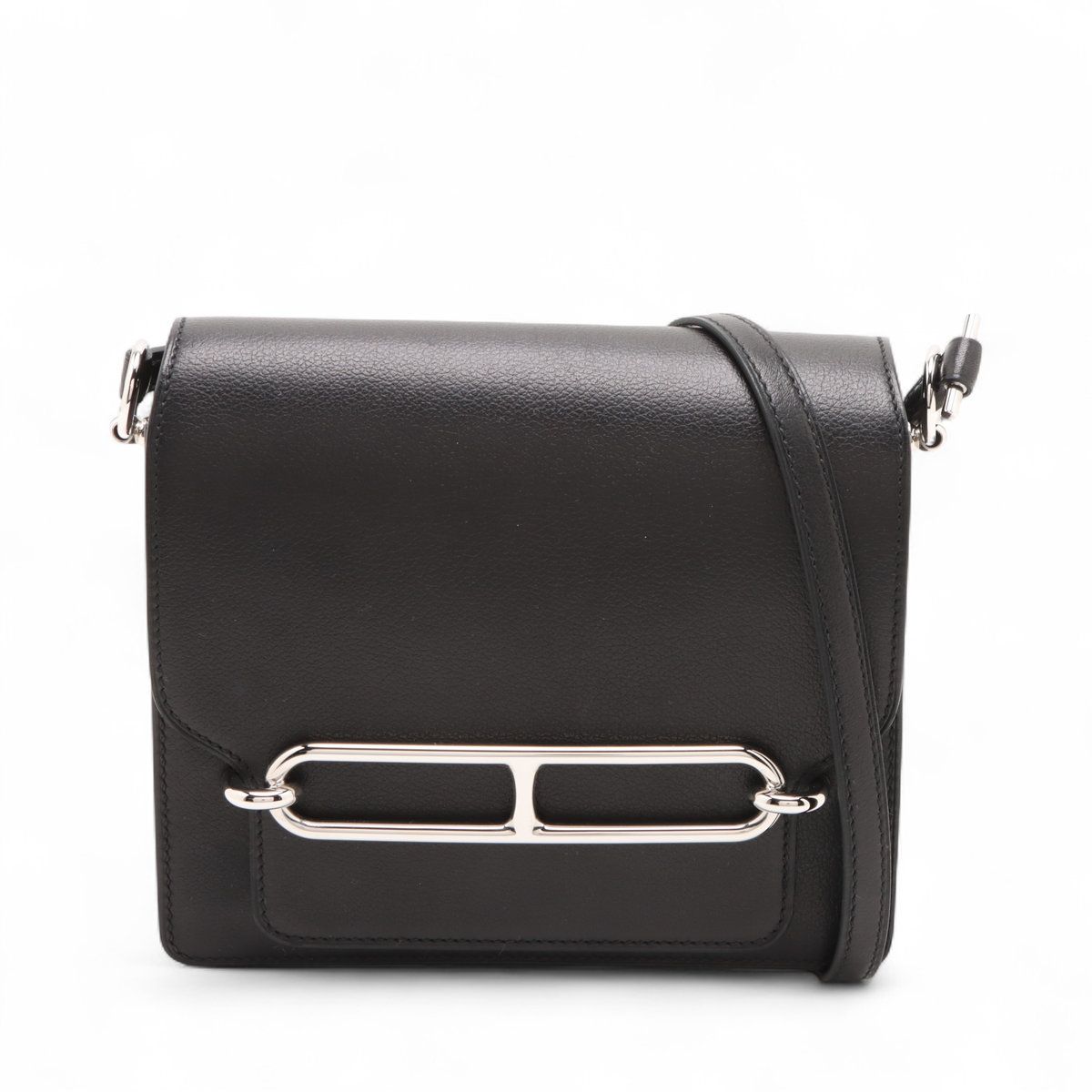 【中古】エルメス サックロウリスミニ エバーグレイン ブラック シルバー金具 W:2024年(4.0)