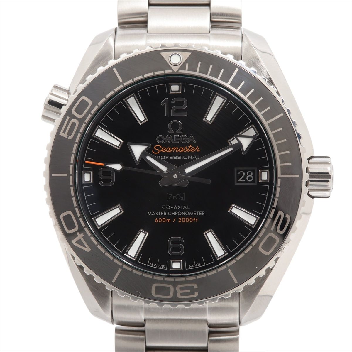 【中古】オメガ シーマスター プロフェッショナル プラネットオーシャン 600M 215.30.40.20.01.001 SS SS AT ブラック文字盤 コーアクシャル マスタークロノメーター