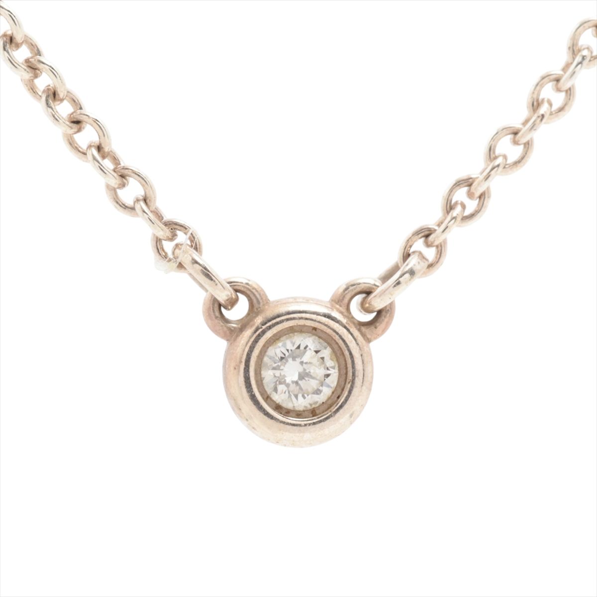 【中古】ティファニー バイザヤード 1P ネックレス 925×ダイヤ 1.6g シルバー