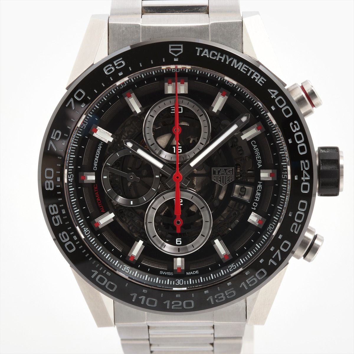 【中古】タグホイヤー カレラ ホイヤー01 CAR2A1W-0 SS SS AT スケルトン文字盤 あまりごま3(2.0)