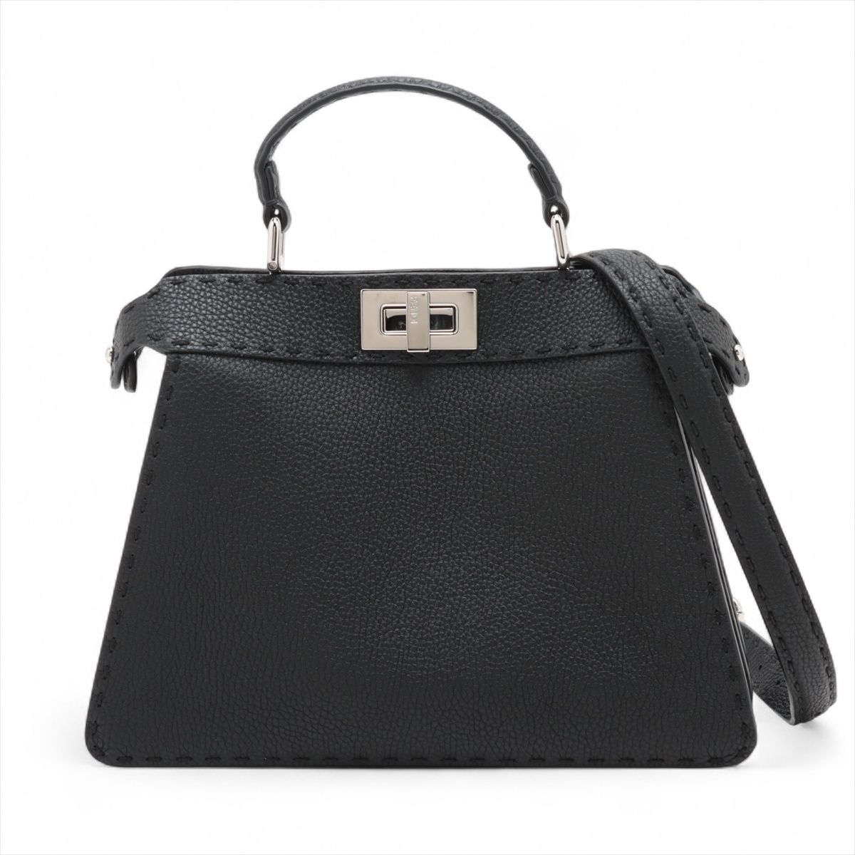 FENDI - 【中古】フェンディ セレリア ピーカブー アイシーユー スモール レザー 2WAYハンドバッグ ブラック 8BN327