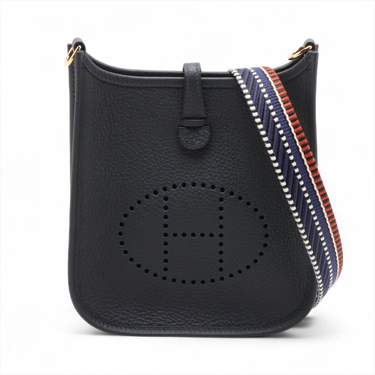HERMES(エルメス) エブリン アマゾンTPM ブルーニュイ ネイビー紺 ブラック黒 フェルト ヴォースイフト パラジウム金具 シルバー金具 D刻印 ショルダーバッグ エヴリン 肩掛け 斜め掛け レディース 40802163564【中古】【アラモード】 HERMES - HERMES(エルメス) エブリン アマゾンTPM ブルーニュイ