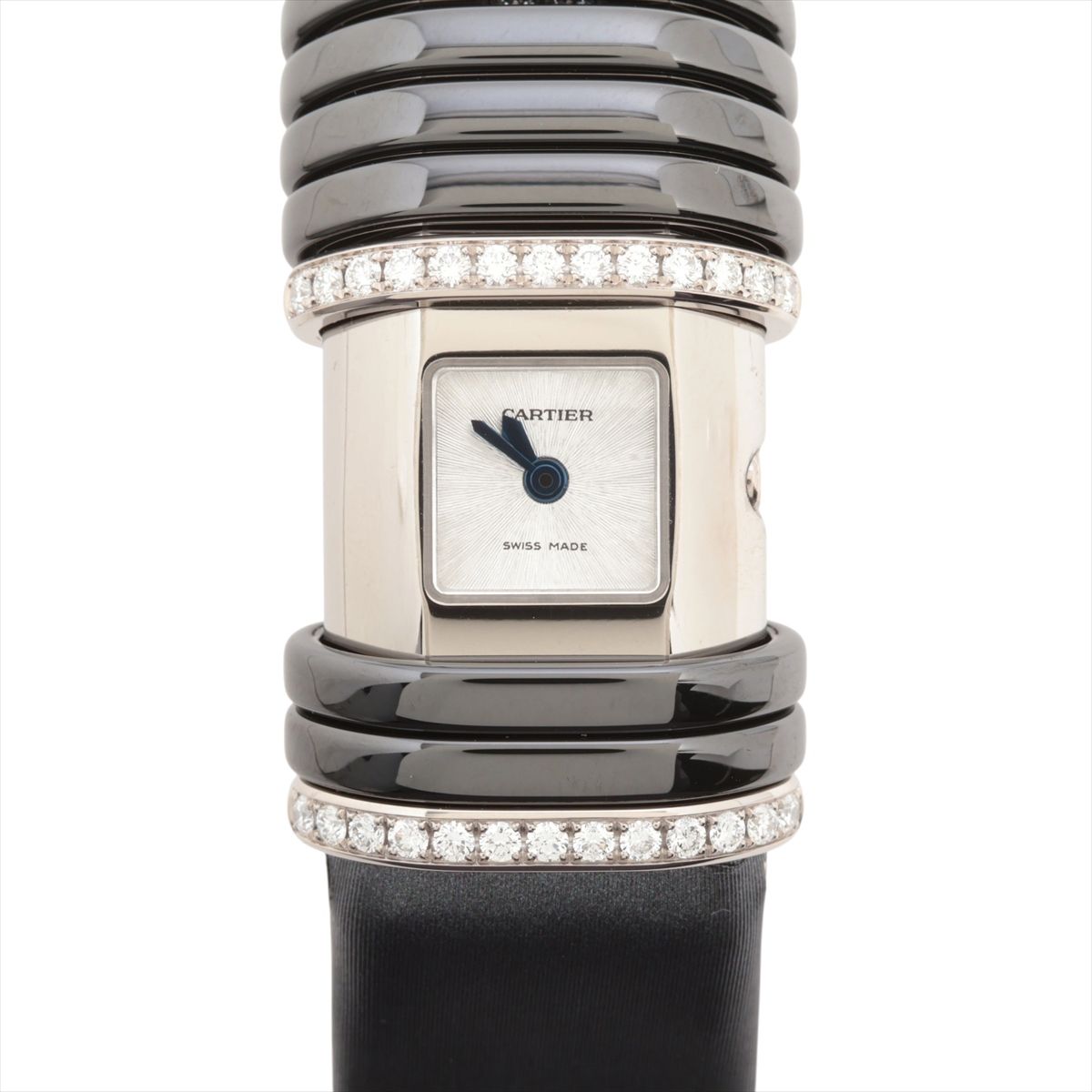 CARTIER - 【中古】カルティエ デクラレーション WT000550 WG WG×革 QZ シルバー文字盤