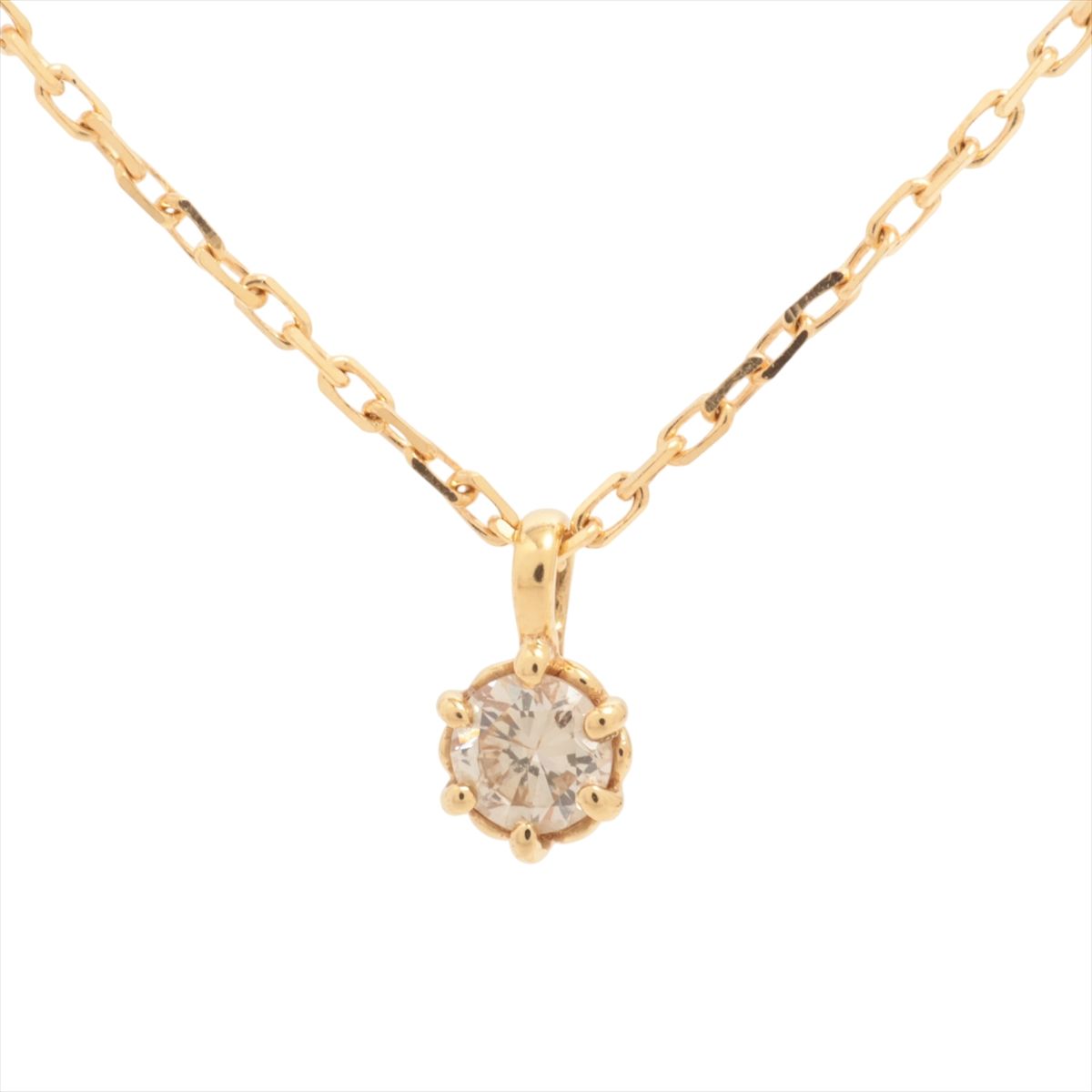 Cross - 【中古】アガット ダイヤ ネックレス K18(YG) 0.8g 0.05