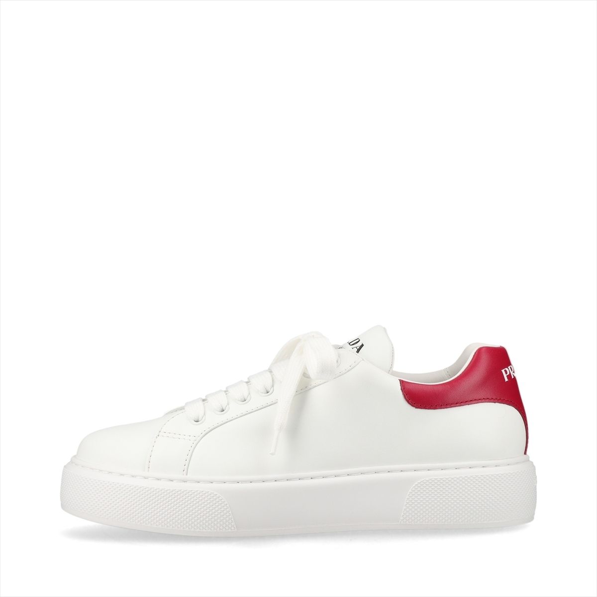 PRADA ホワイト スニーカー 361/2 PRADA SNEAKERS SHOES LOGO PLAQUE 2EE378 WHITE LEATHER NEW US 13 EU
