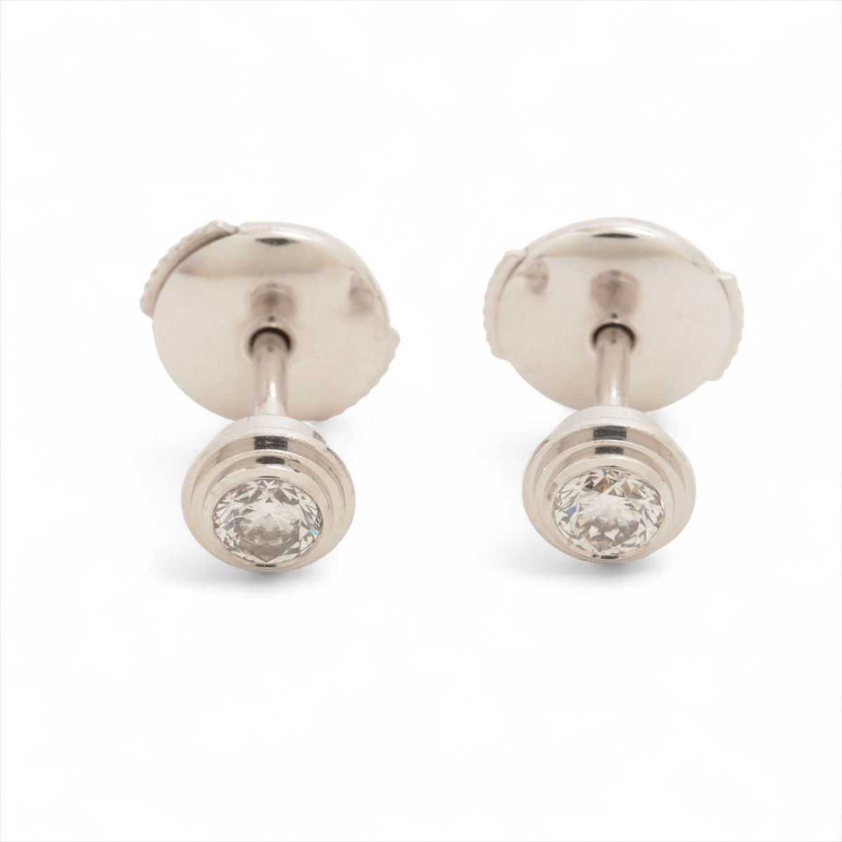 【中古】カルティエ ダムール MM ダイヤ ピアス 750(WG) 2.1g