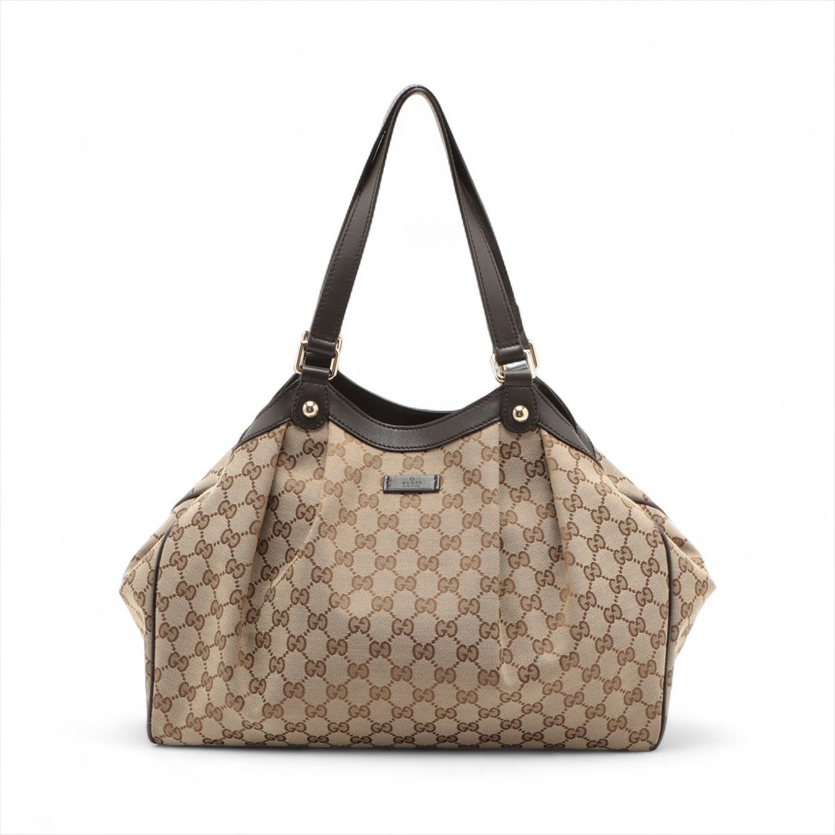 1円 良品 GUCCI グッチ GGキャンバス レザー アクセサリーポーチ 
