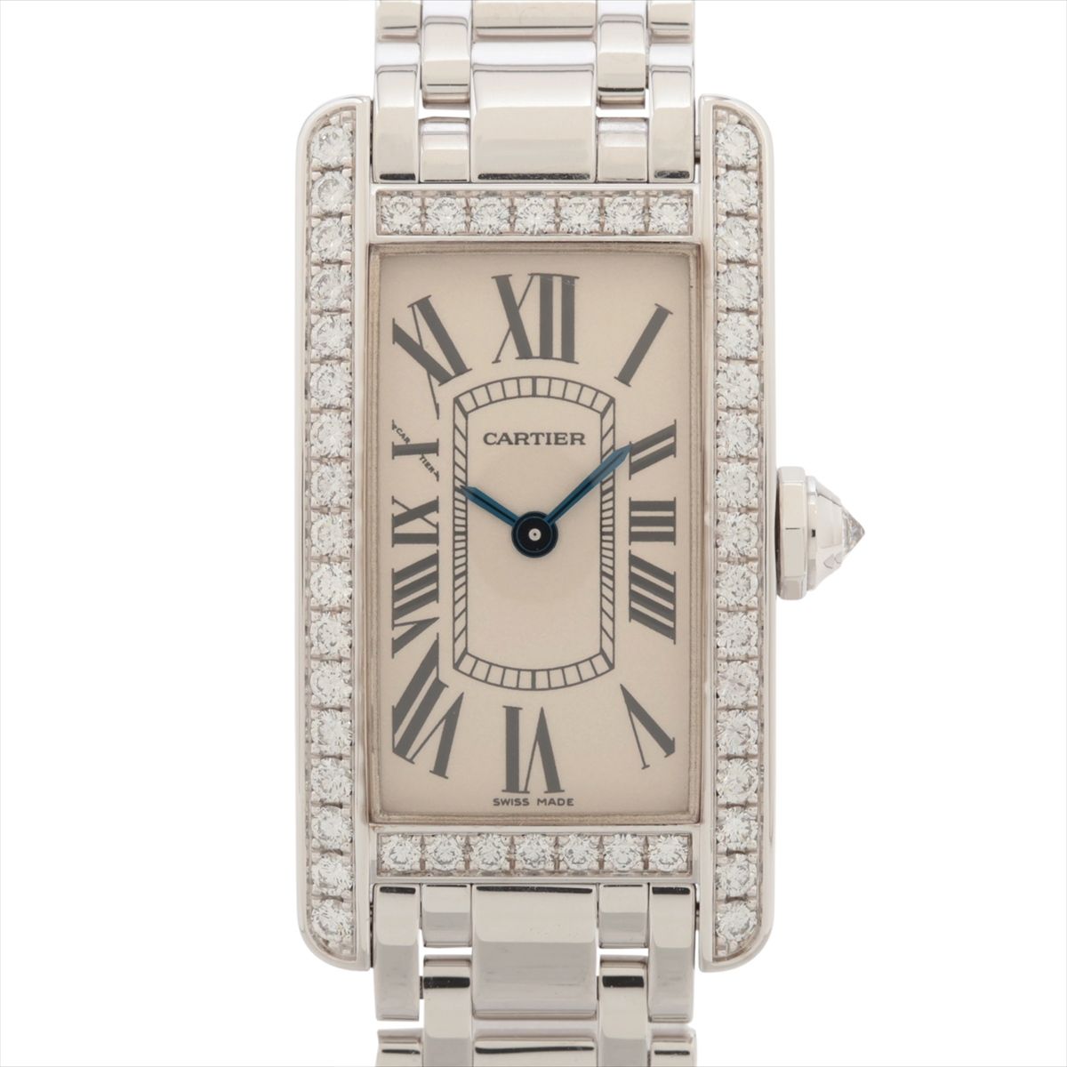 BVLGARI - 【中古】カルティエ タンクアメリカン WB7073L1 WG WG QZ アイボリー文字盤 あまりごま1