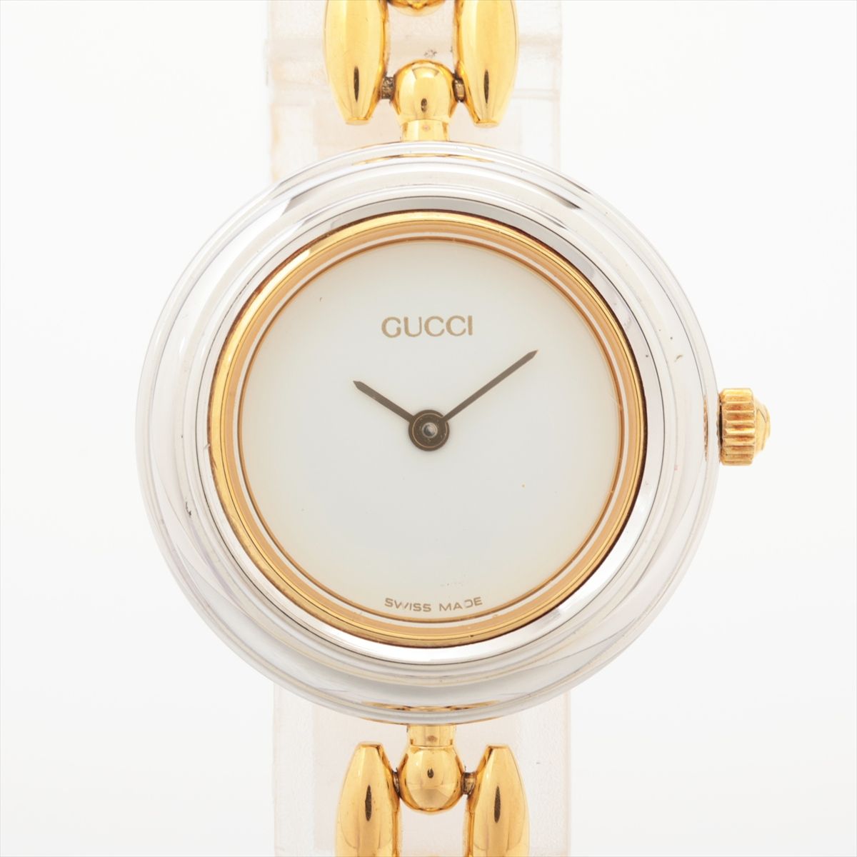 【中古】グッチ チェンジベゼル 11/12.2 GP GP QZ ホワイト文字盤