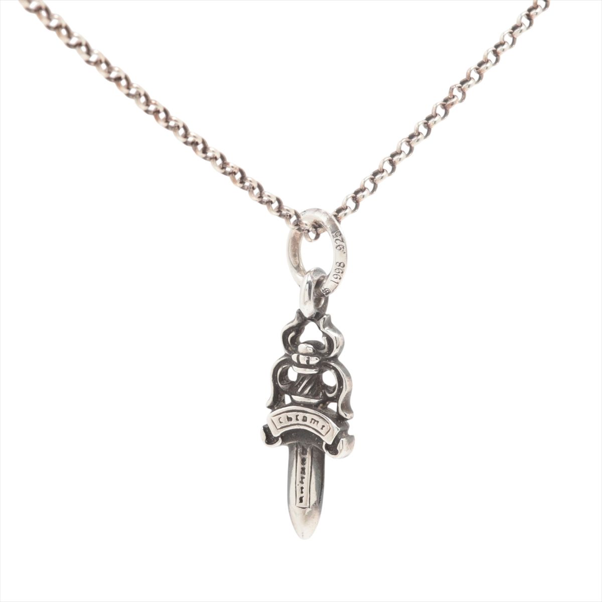 【中古】クロムハーツ #5ダガー ネックレス 925 9.8g ロールチェーン 18インチ