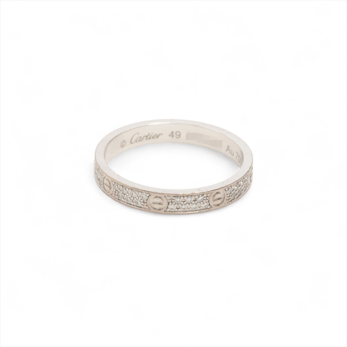 乐天商城 - 【中古】カルティエ ミニラブ パヴェ ダイヤ リング 750(WG) 2.0g 49