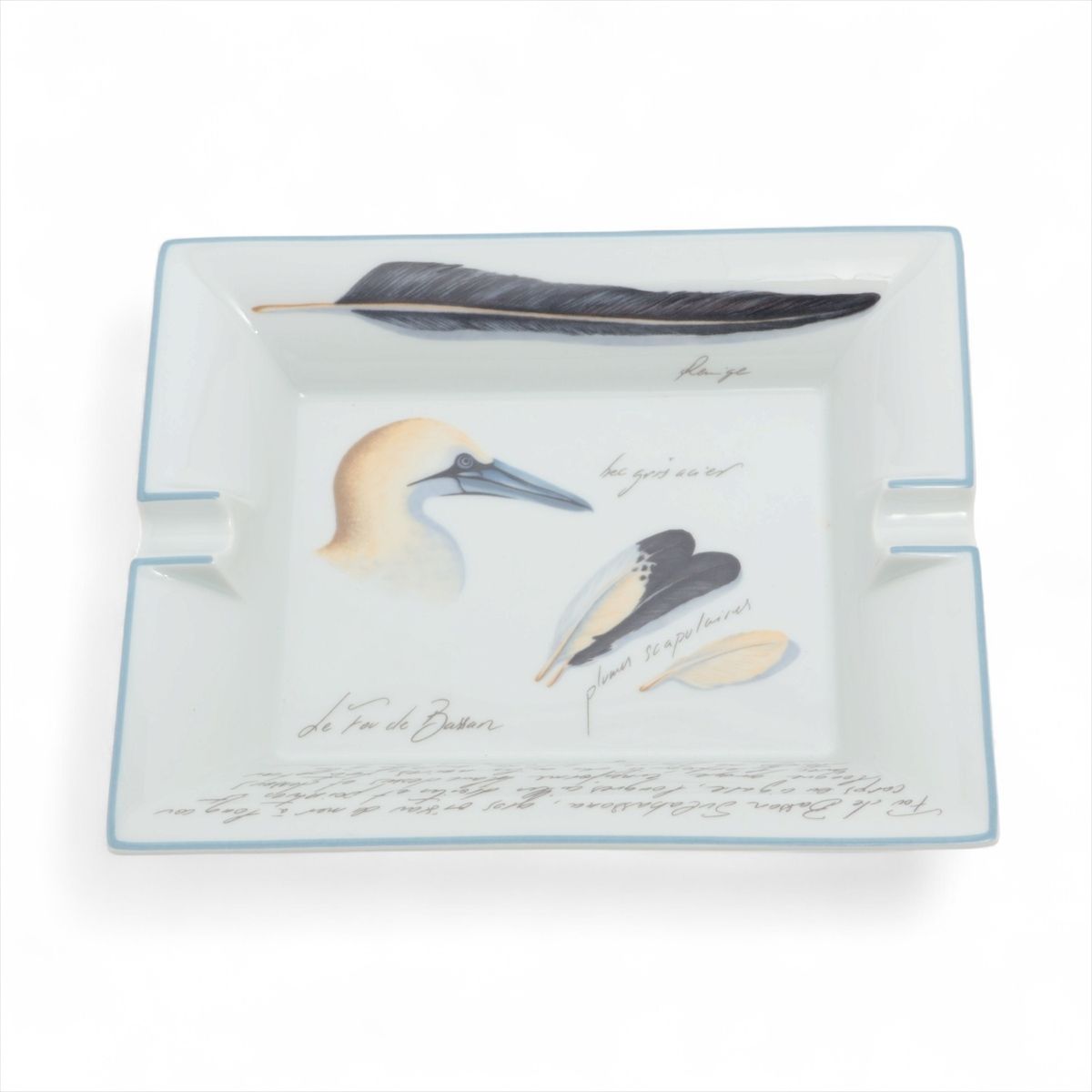 【中古】エルメス アッシュトレイ 陶器 ホワイト カツオドリ
