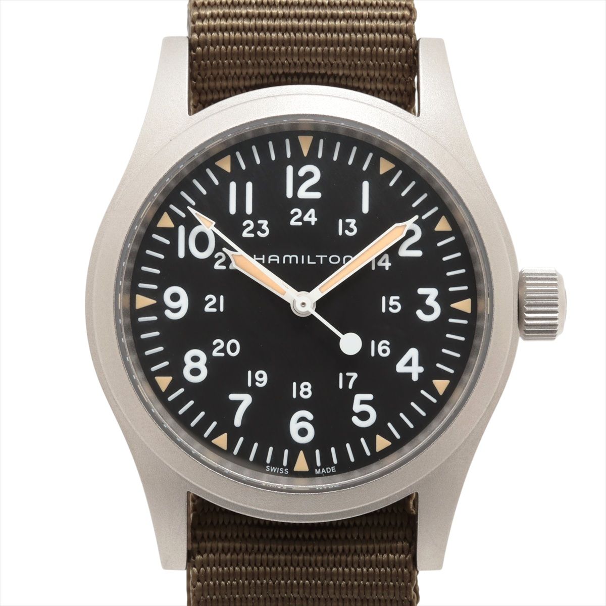 SWATCH - 【中古】ハミルトン カーキ フィールド H69439931 SS SS×ナイロン AT ブラック文字盤