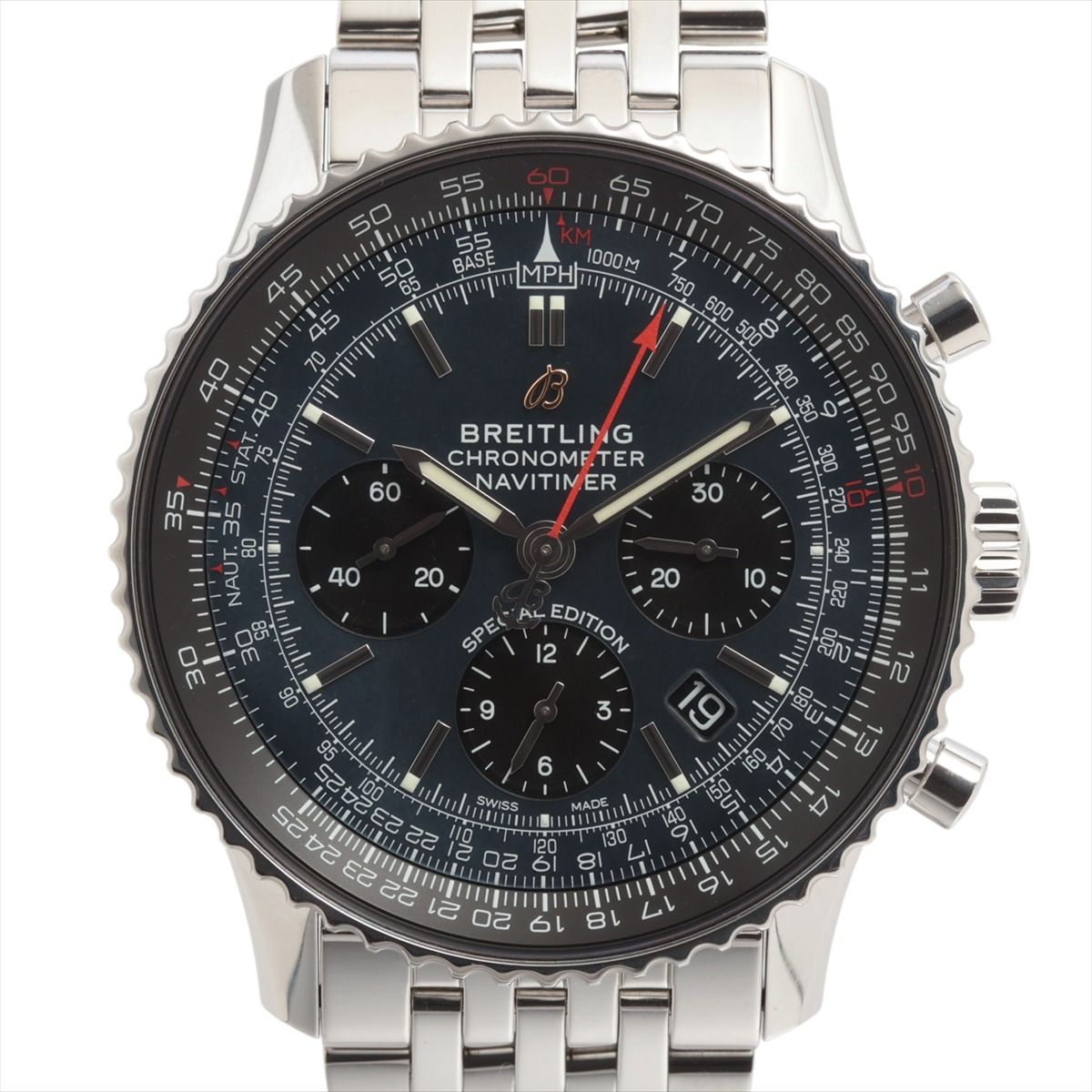 【中古】ブライトリング ナビタイマー B01 クロノグラフ 43 日本限定モデル AB01213B1B1A1 SS SS AT ブルーシェル文字盤