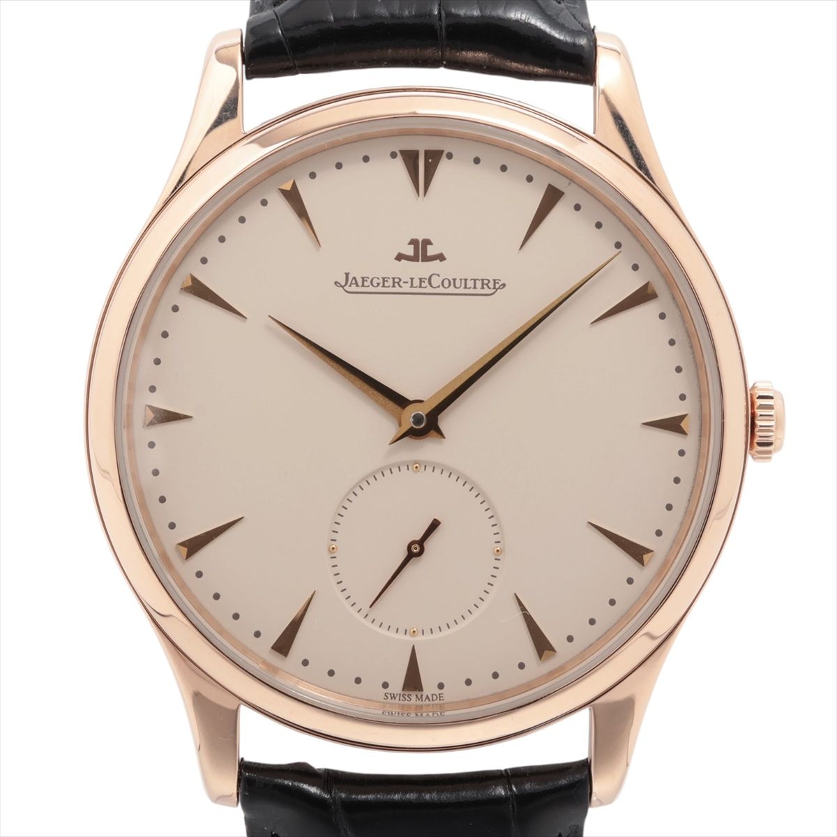 JAEGER LeCoultre - 【中古】ジャガールクルト マスターグランドウルトラスリム 174.2.90.S PG PG×革 AT アイボリー文字盤 Q1352420