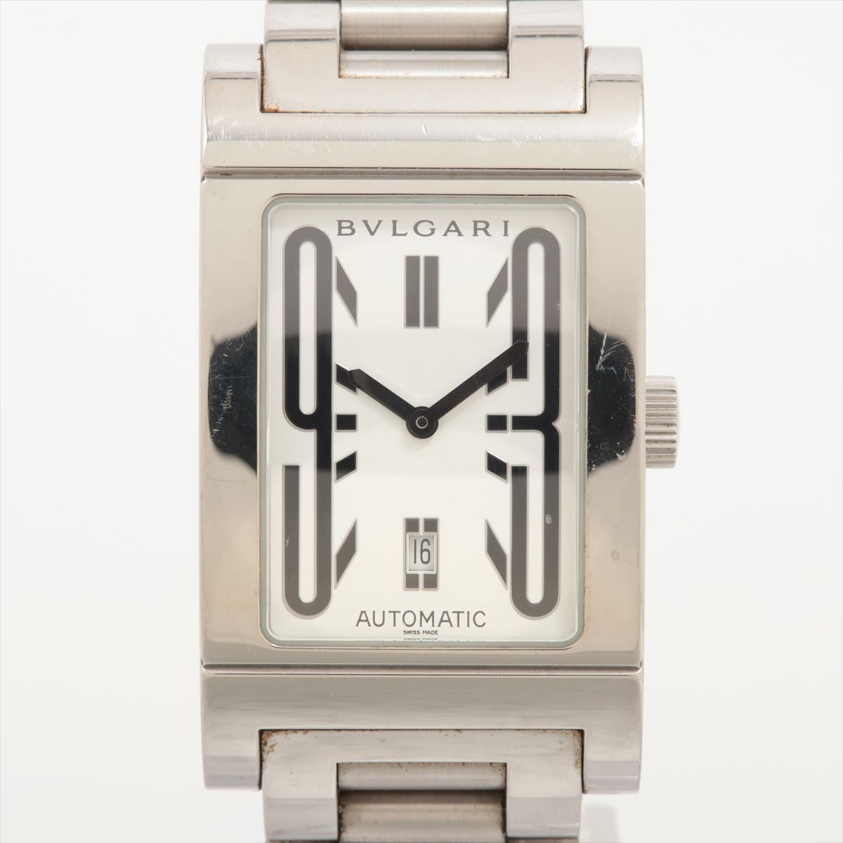 【中古】ブルガリ レッタンゴロ RT45S SS SS AT ホワイト文字盤