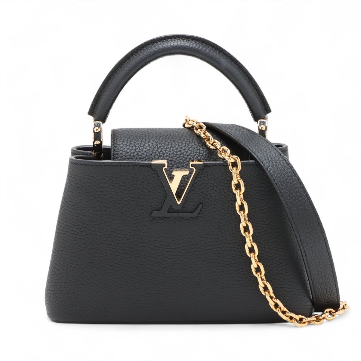 LOUIS VUITTON - 【中古】ヴィトン パルナセア マイ カプシーヌ スモール M24609 ブラック RFID反応あり