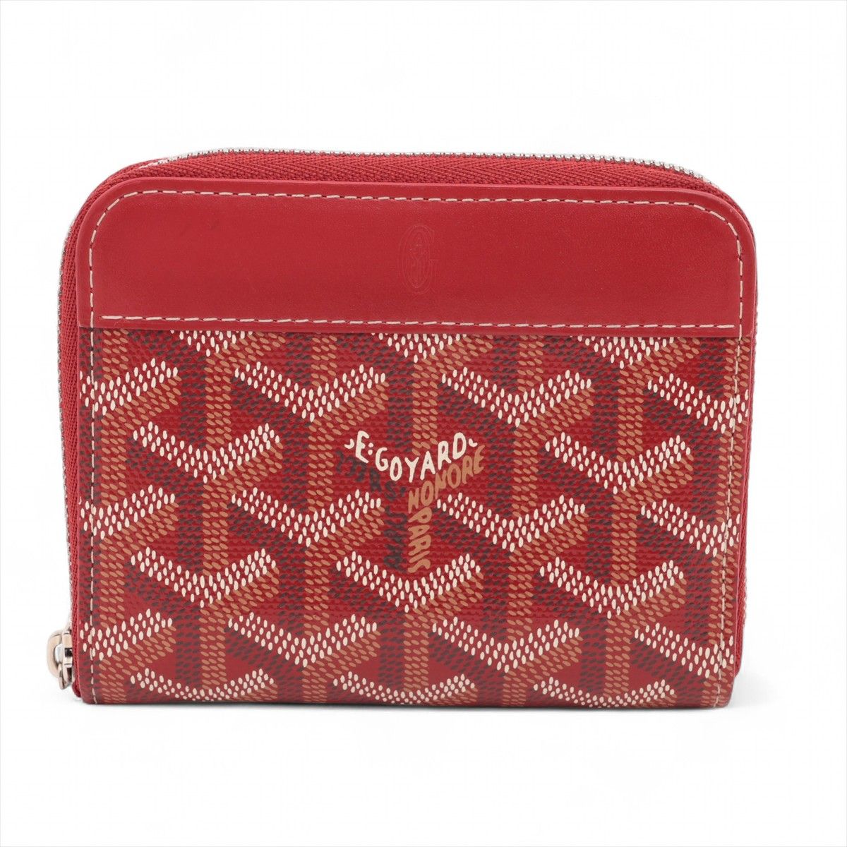 GOYARD - 【中古】ゴヤール マティニョン PVC×レザー コインケース レッド