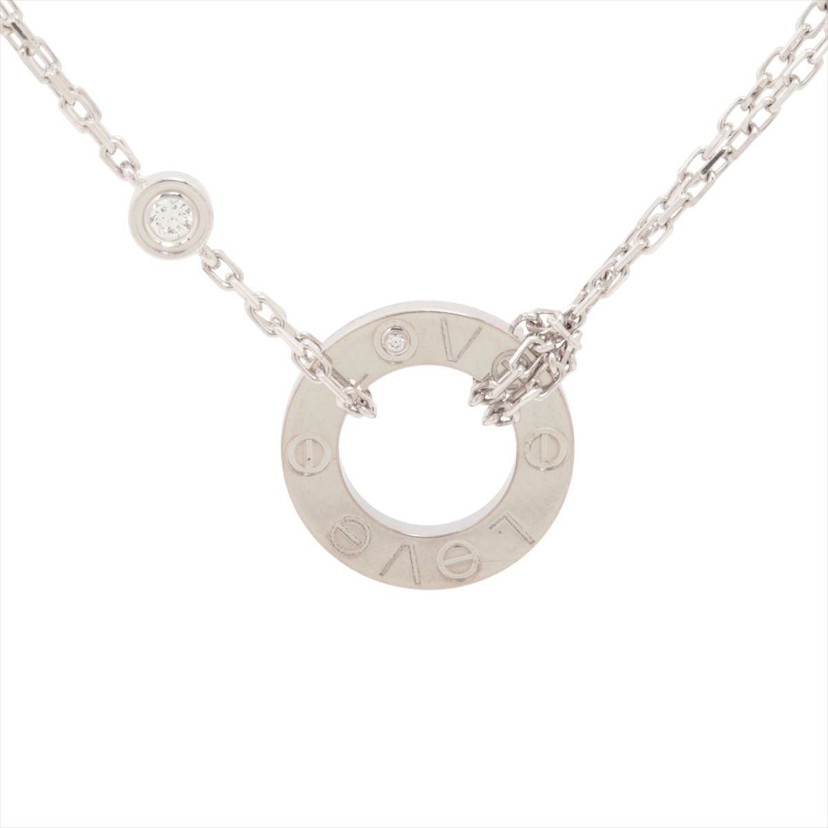 樂天商城 - 【中古】カルティエ ラブサークル 2P ダイヤ ネックレス 750(WG) 6.4g