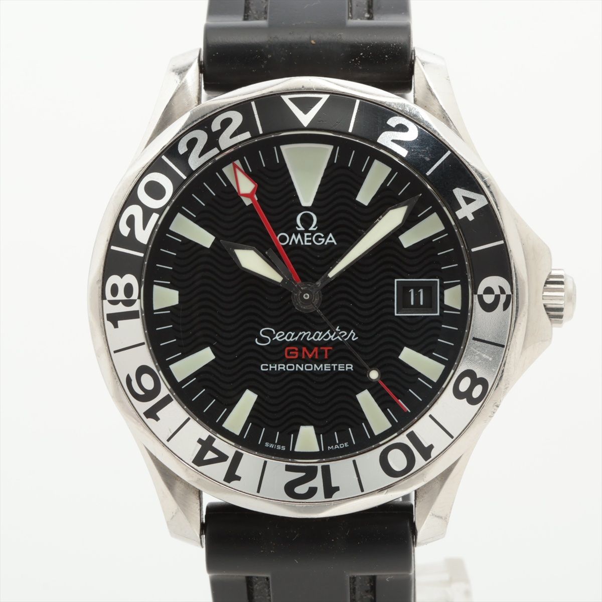 【中古】オメガ シーマスター 2234.50 SS 社外ラバー×社外SS AT ブラック文字盤