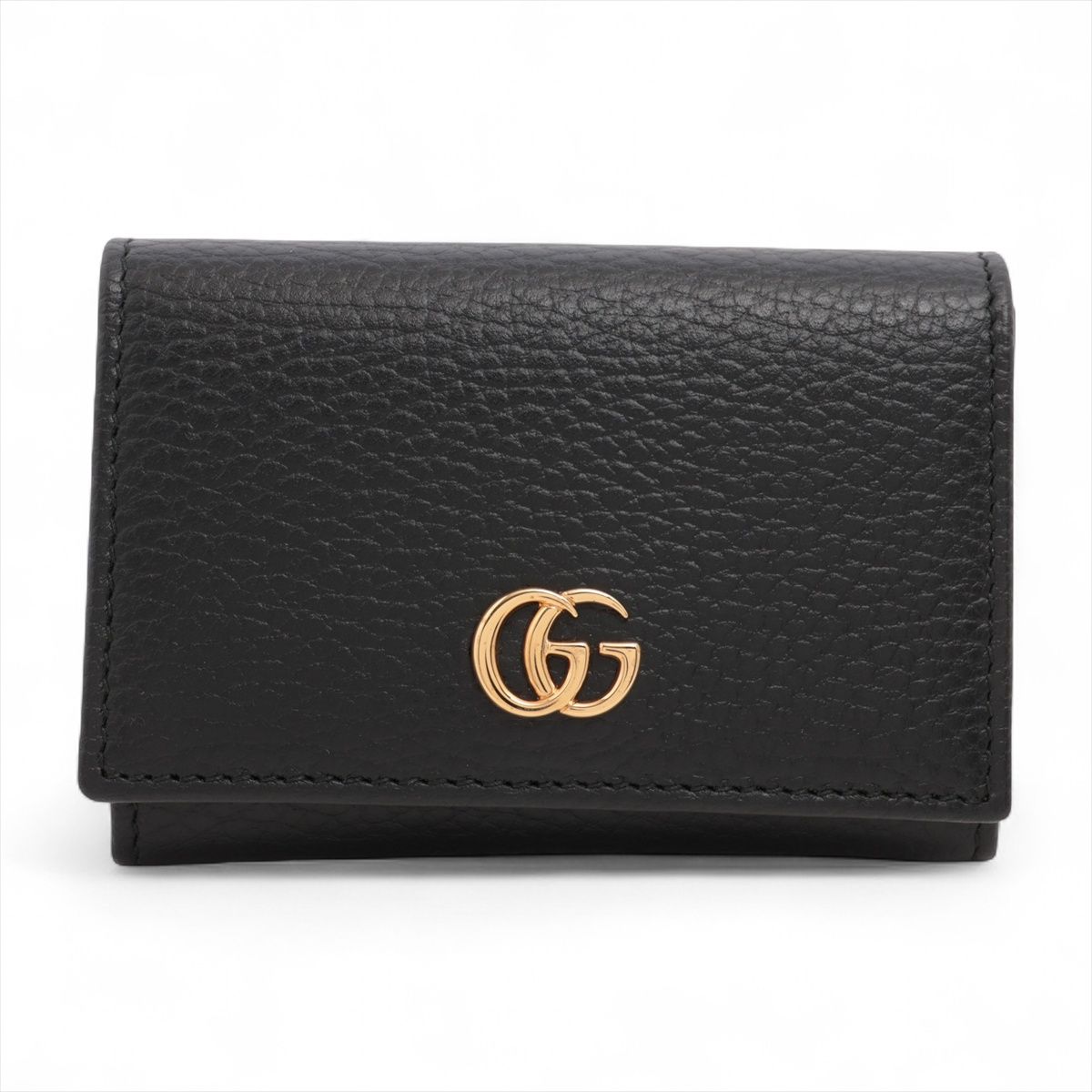 GUCCI - 【中古】グッチ GGマーモント 474748 レザー カードケース ブラック