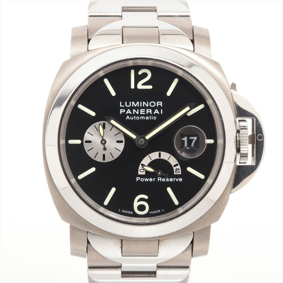 【中古】パネライ ルミノール パワーリザーブ PAM00171 TI SS AT ブラック文字盤 あ ...