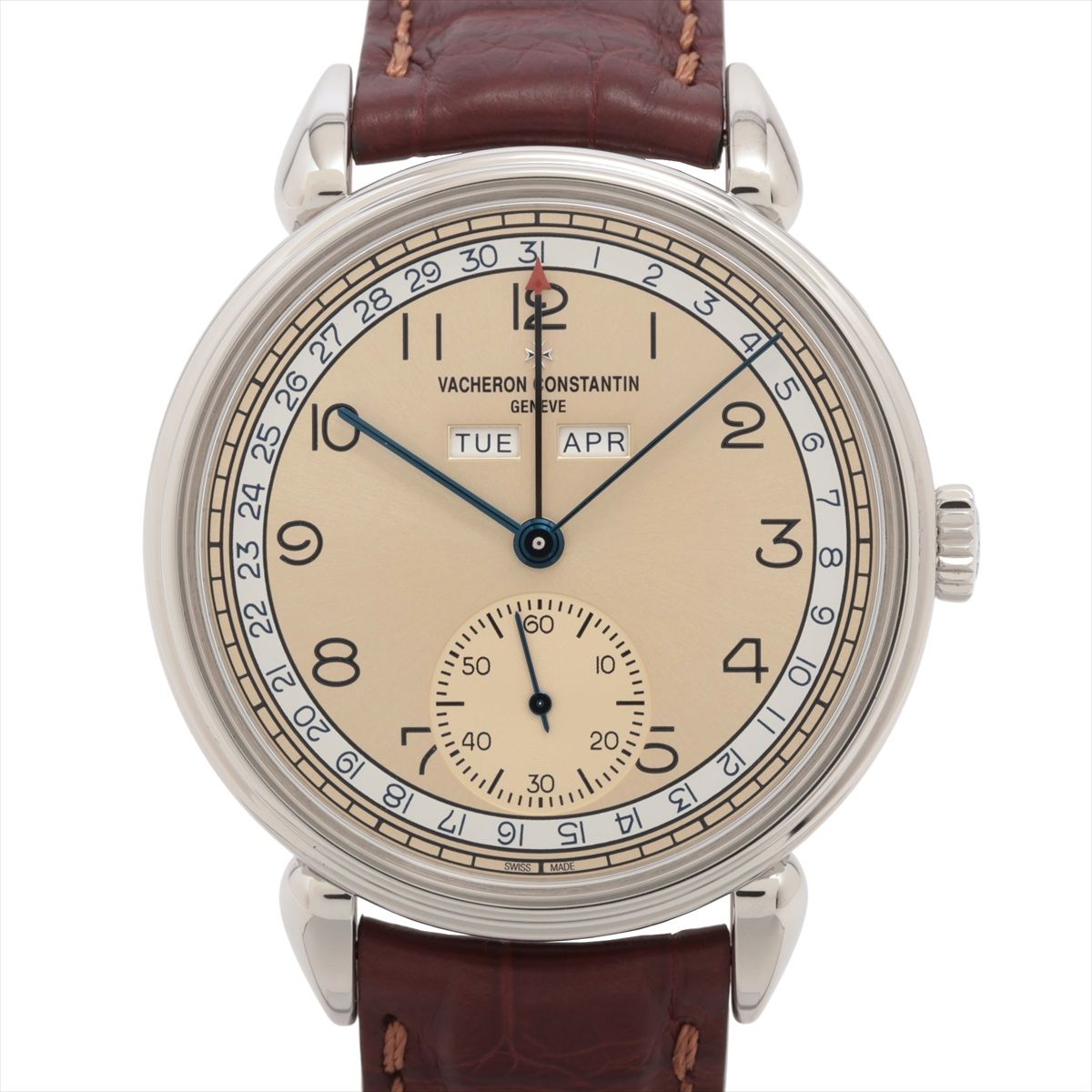 Vacheron Constantin - 【中古】ヴァシュロンコンスタンタン ヒストリーク トリプルカレンダー 1942 3110V/000A-B426 SS SS×革 手巻き シャンパン文字盤