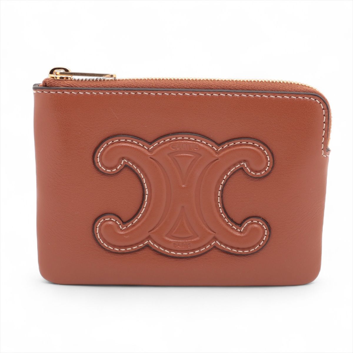 CELINE - 【中古】セリーヌ トリオンフ レザー コインケース ブラウン