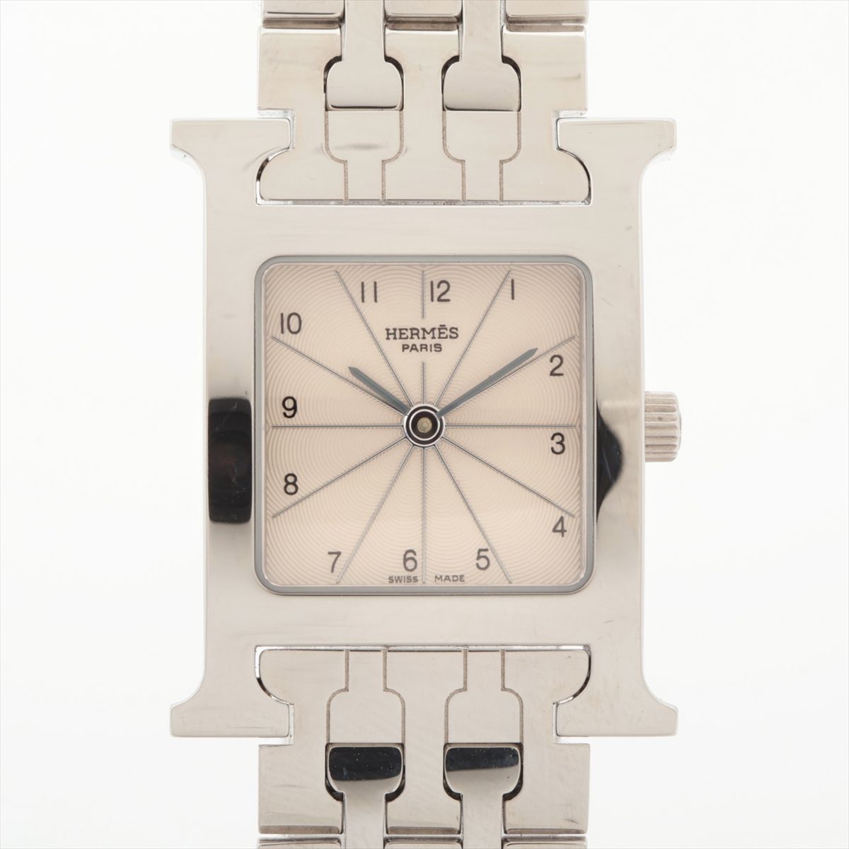 【中古】エルメス Hウォッチ HH1.210 SS SS AT シルバー文字盤