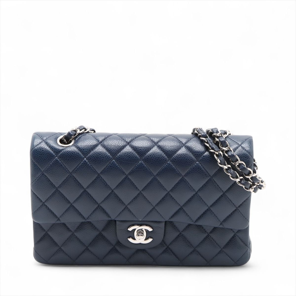 CHANEL シャネル【極美品】ダブルフラップ マトラッセ キャビアスキン 紫 シャネル マトラッセ キャビアスキン ダブルフラップ ダブルチェーン