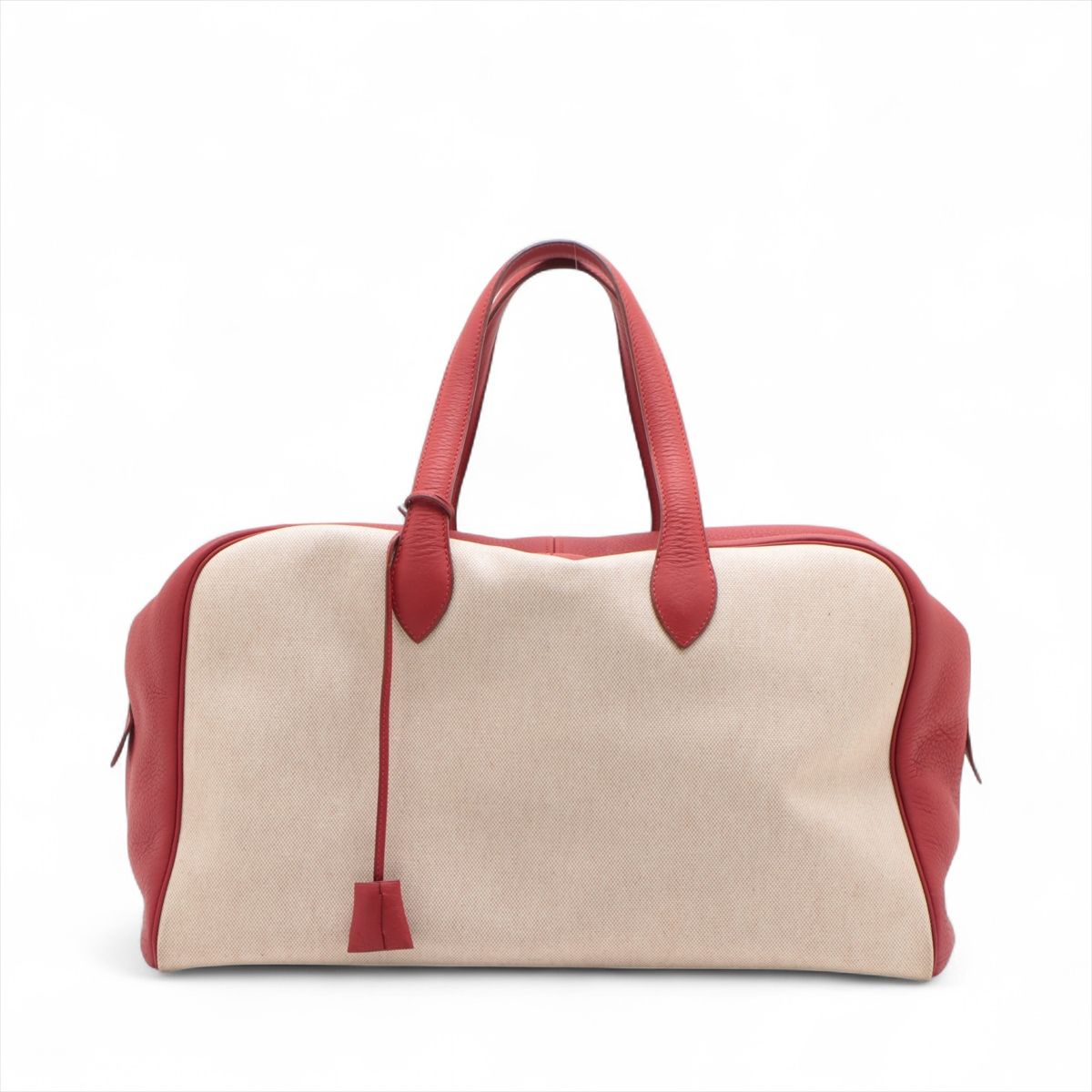 HERMES - 【中古】エルメス ヴィクトリア45 トワルアッシュ×ブッフル ルージュヴィフ×ベージュ ゴールド金具 刻印不明
