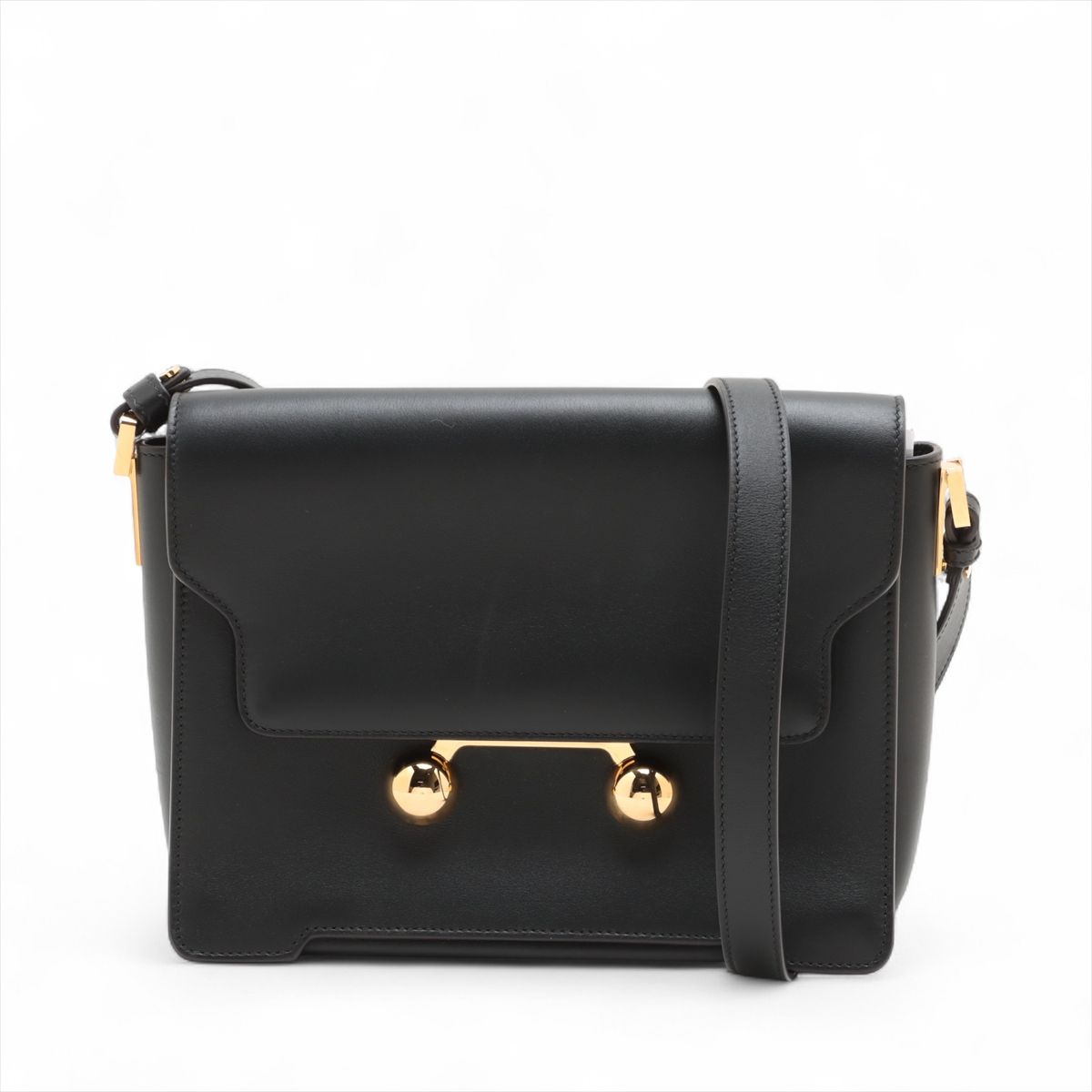 Marni - 【中古】マルニ トランカルー レザー ショルダーバッグ ブラック