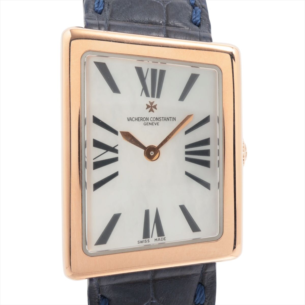 Vacheron Constantin - 【中古】ヴァシュロンコンスタンタン アシメトリカル 1972 25021/000R PG PG×革 QZ ホワイトシェル文字盤