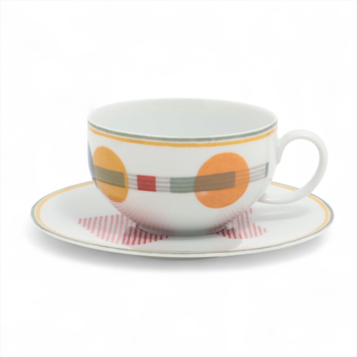 乐天商城 - 【中古】エルメス ソー エルメス カップ&ソーサー 陶器 ホワイト×マルチカラー 底印「コーヒーミル」