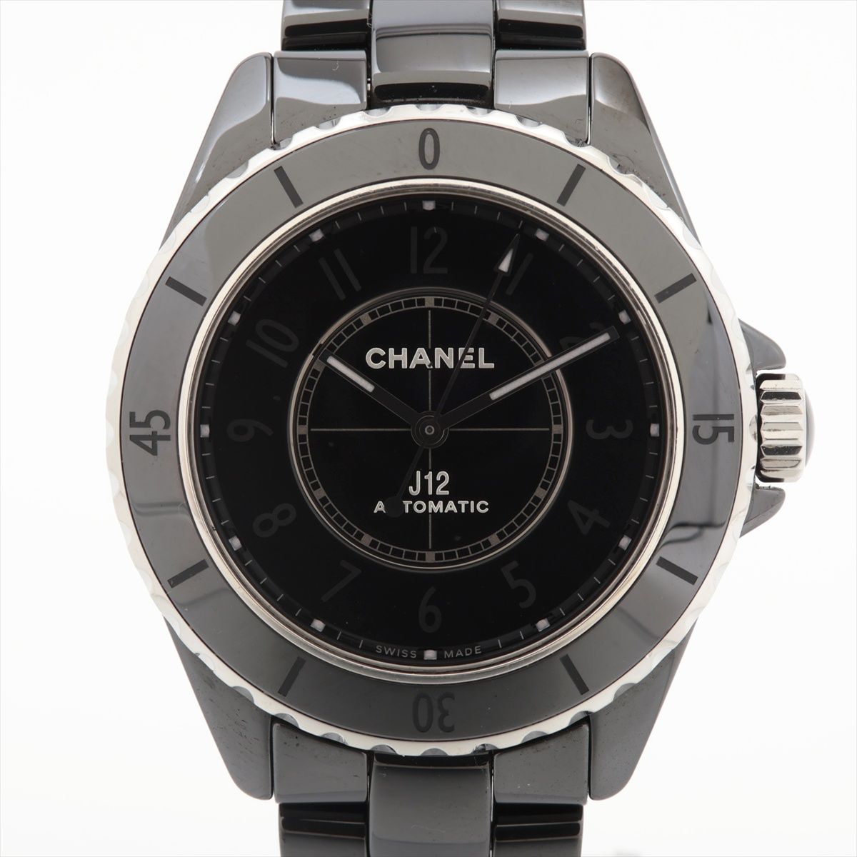【中古】シャネル J12 ファントム H6185 CE CE×SS AT ブラック文字盤