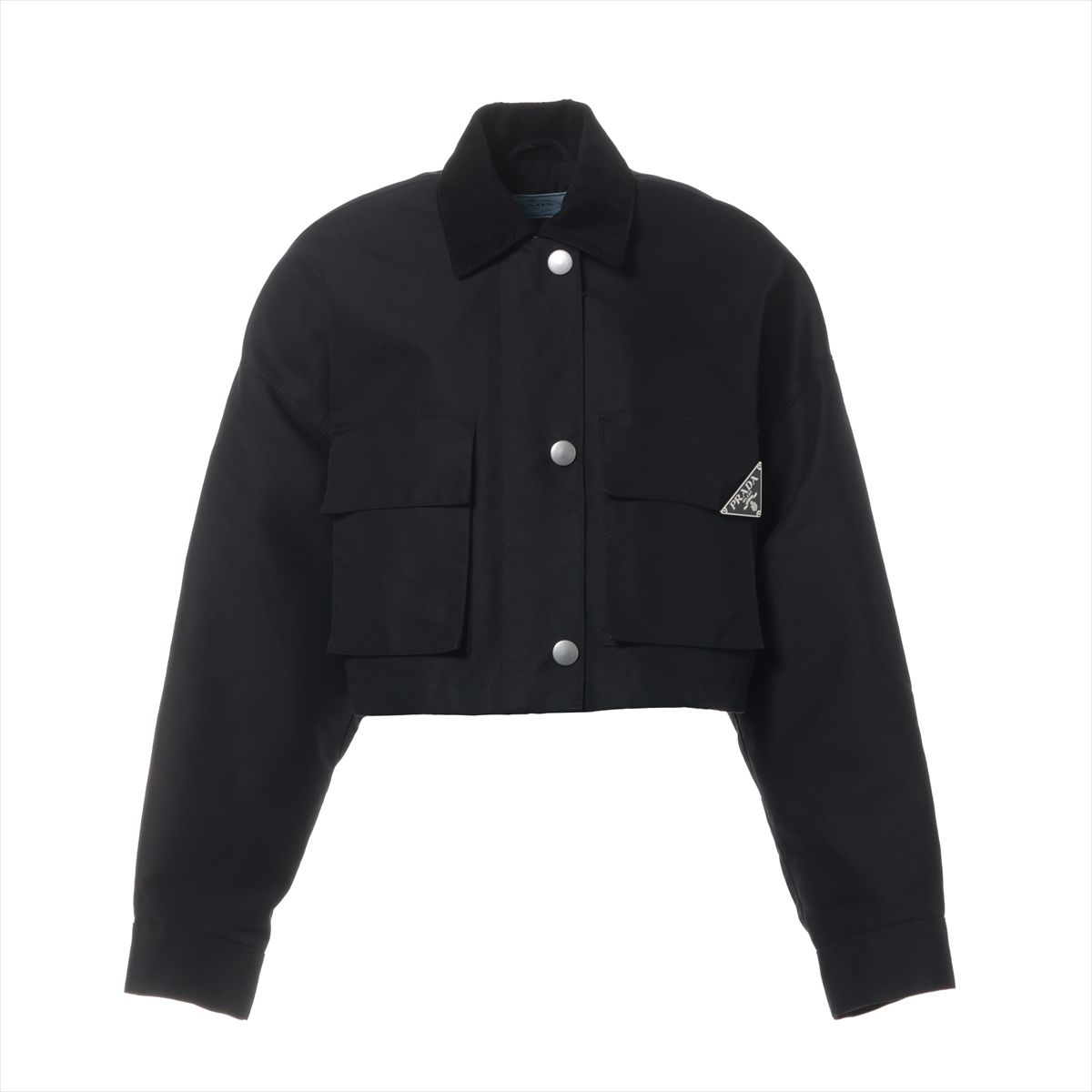 樂天商城 - 【中古】プラダ Re Nylon リ ナイロン 22年 ポリアミド×コットン ジャケット 36 レディース ブラック 29X103 クロップド トライアングルロゴ