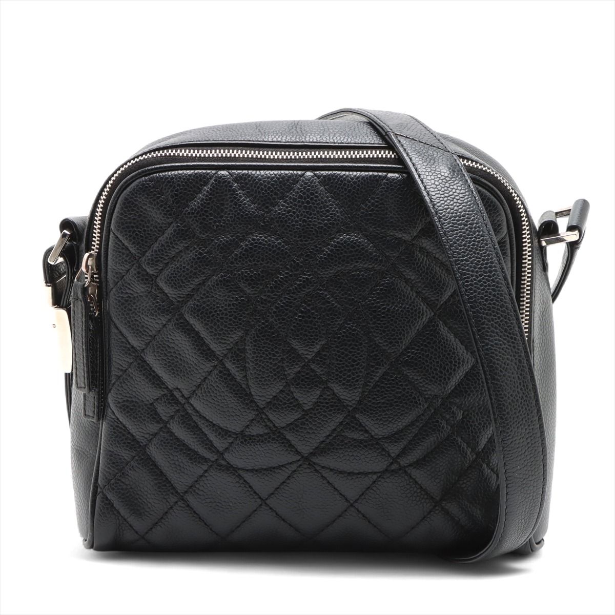 樂天商城 - 【中古】シャネル マトラッセ キャビアスキン ショルダーバッグ ブラック シルバー金具 12番台