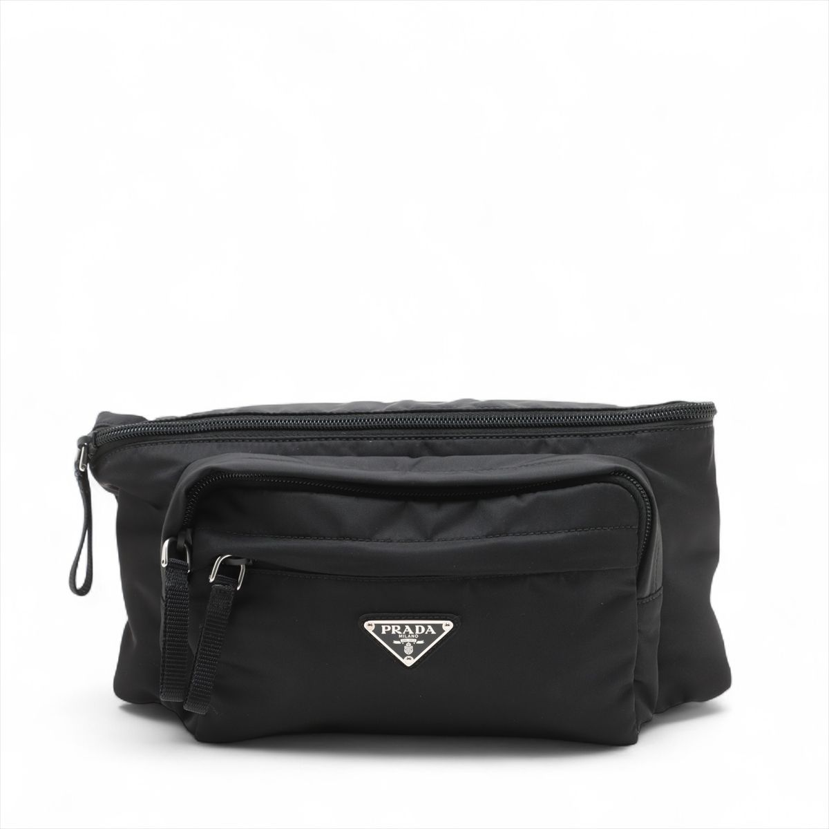 PRADA ブラック ウエストポーチ・ボディバック 保存袋付き プラダ PRADA ショルダーポーチ ブラック SV金具 ナイロン メンズ