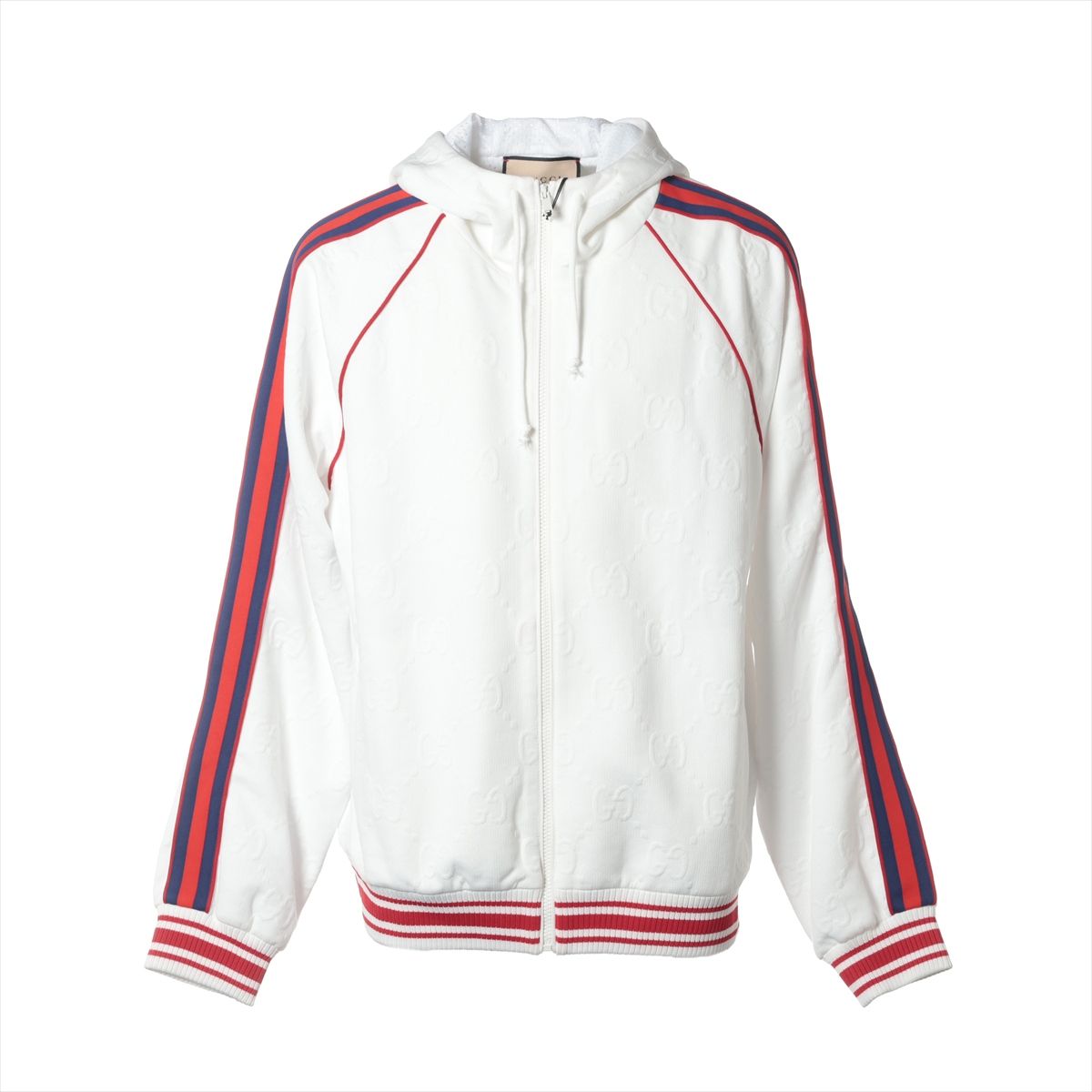 【美品】　GUCCI 長袖ポロシャツ ホワイト Gucci メンズホワイトリネンポロシャツ (すべての新品) IFCHIC.COM