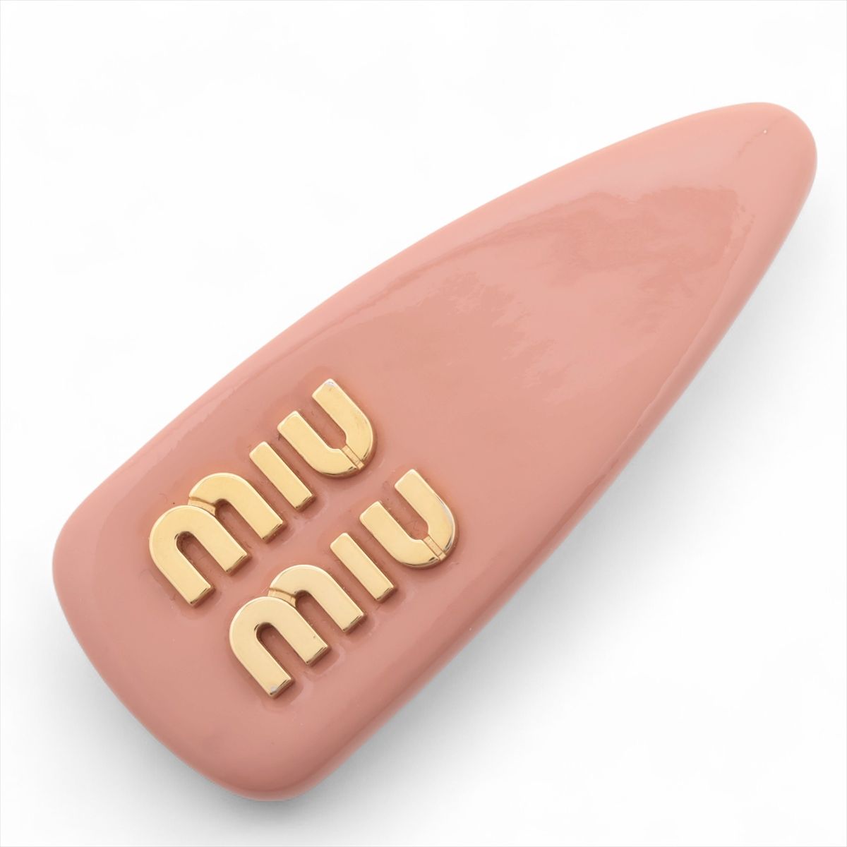 乐天商城 - 【中古】ミュウミュウ 5IF092 ロゴ バレッタ パテントレザー ピンク