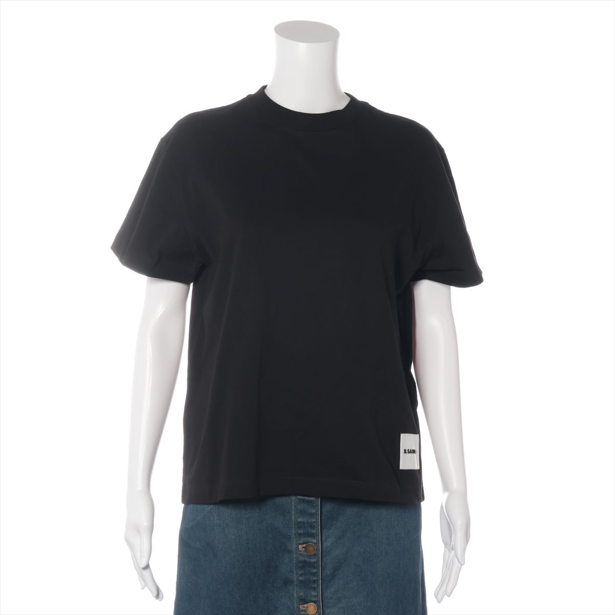 乐天商城 - 【中古】ジルサンダープラス 24SS コットン Tシャツ S レディース ブラック J40GC0001 ロゴ刺繍