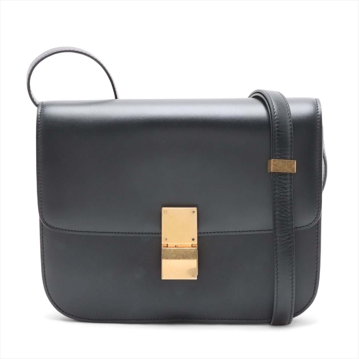 乐天商城 - 【中古】セリーヌ クラシックボックス レザー ショルダーバッグ ブラック